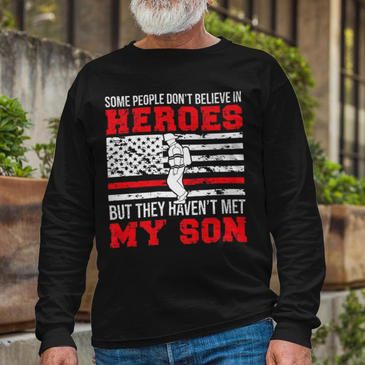 Firefighter Proud Fireman Dad Of A Firefighter Father Fire Dad Long Sleeve T-Shirt Gifts for Old Men