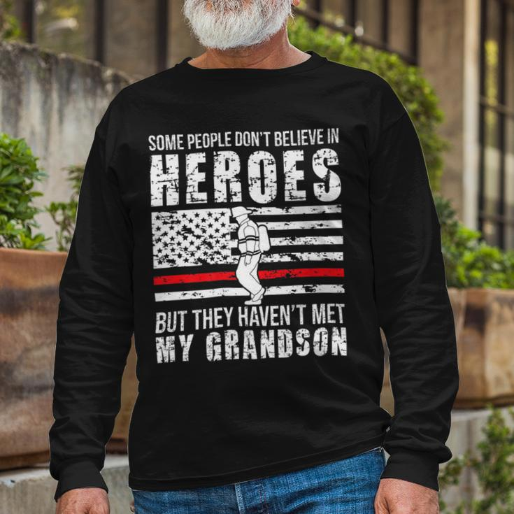 Firefighter Proud Fireman Grandpa Of A Firefighter Grandpa V2 Long Sleeve T-Shirt Gifts for Old Men