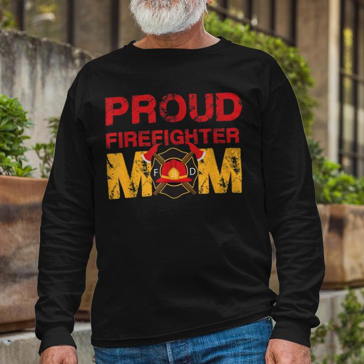 Firefighter Proud Firefighter Mom Fireman Hero Long Sleeve T-Shirt Gifts for Old Men