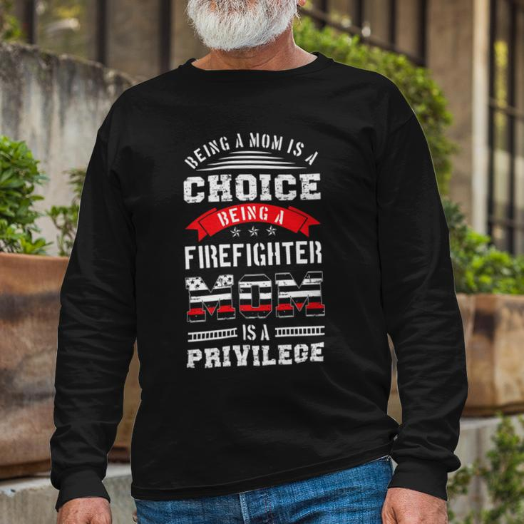 Firefighter Proud Firefighter Mom Fireman Mother V2 Long Sleeve T-Shirt Gifts for Old Men