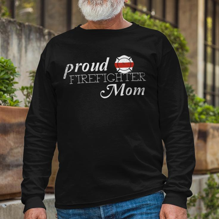 Firefighter Proud Firefighter Mom Firefighter Hero Thin Red Line V2 Long Sleeve T-Shirt Gifts for Old Men