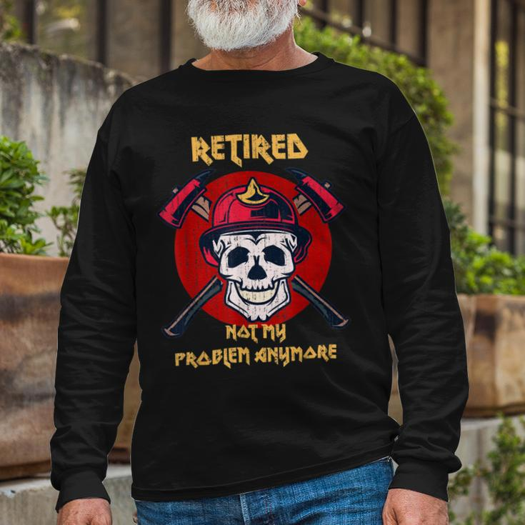 Firefighter Retired Fireman Retirement Proud Firefighter Long Sleeve T-Shirt Gifts for Old Men