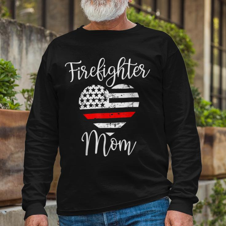Firefighter Thin Red Line Firefighter Mom From Son Fireman Long Sleeve T-Shirt Gifts for Old Men
