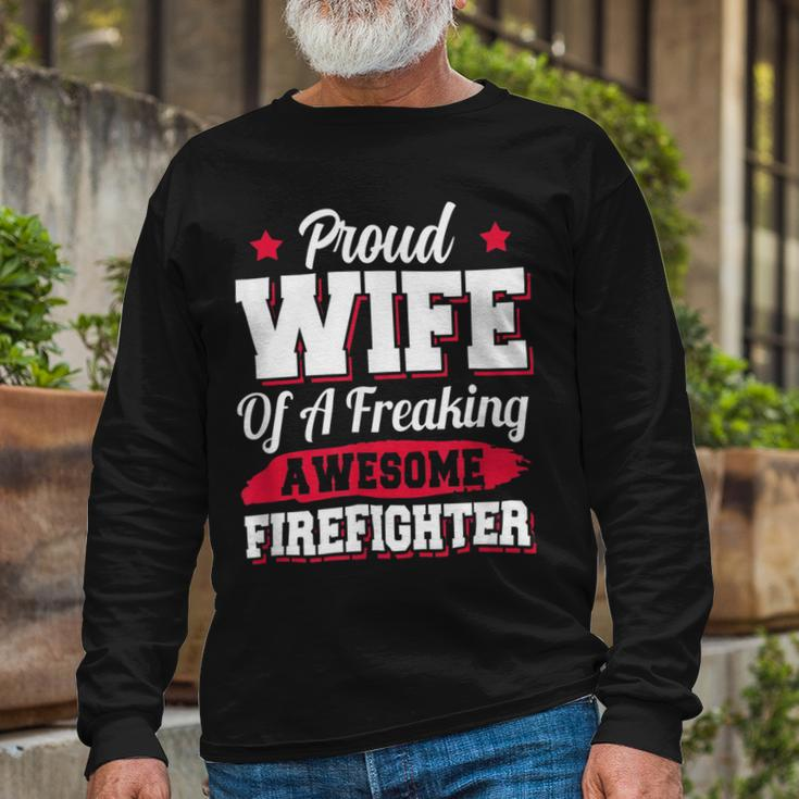 Firefighter Volunteer Fireman Firefighter Wife V2 Long Sleeve T-Shirt Gifts for Old Men