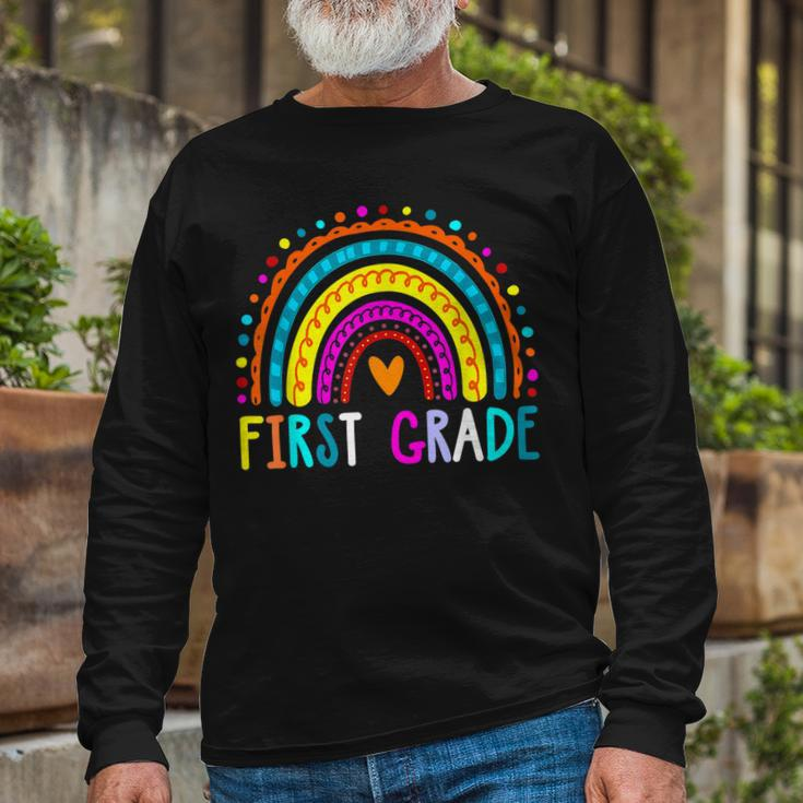 First Grade Rainbow Girls Boys Teacher Team 1St Grade Squad V3 Long Sleeve T-Shirt Gifts for Old Men