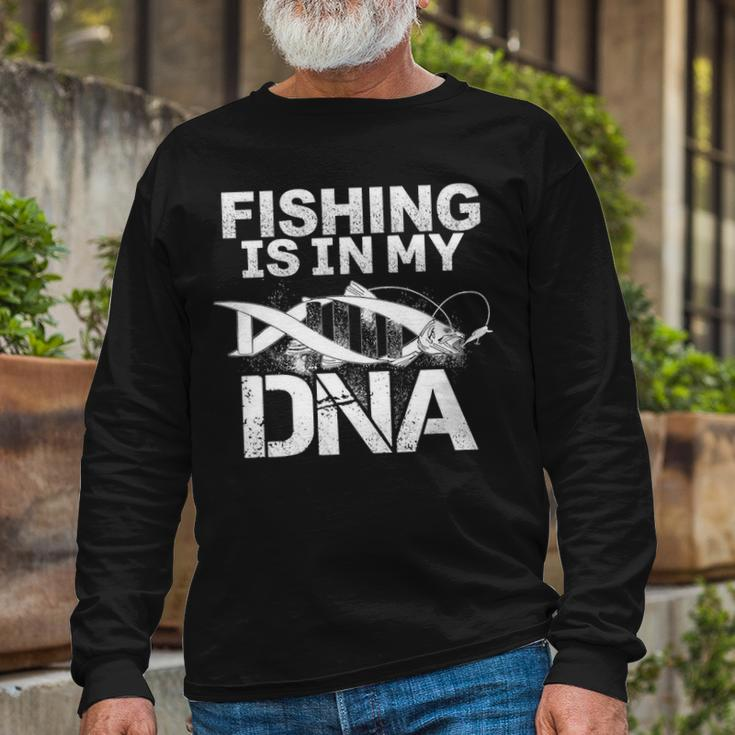 Fishing Dna Long Sleeve T-Shirt Gifts for Old Men