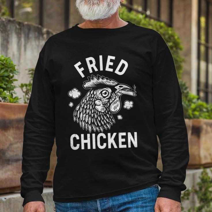 Fried Chicken Smoking Joint Long Sleeve T-Shirt Gifts for Old Men