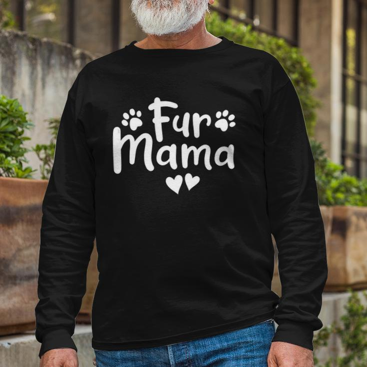 Fur Mama Paw Floral Dog Mom Long Sleeve T-Shirt T-Shirt Gifts for Old Men
