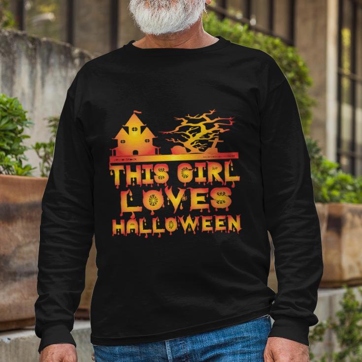 This Girl Loves Halloween Hallloween Quote Long Sleeve T-Shirt Gifts for Old Men