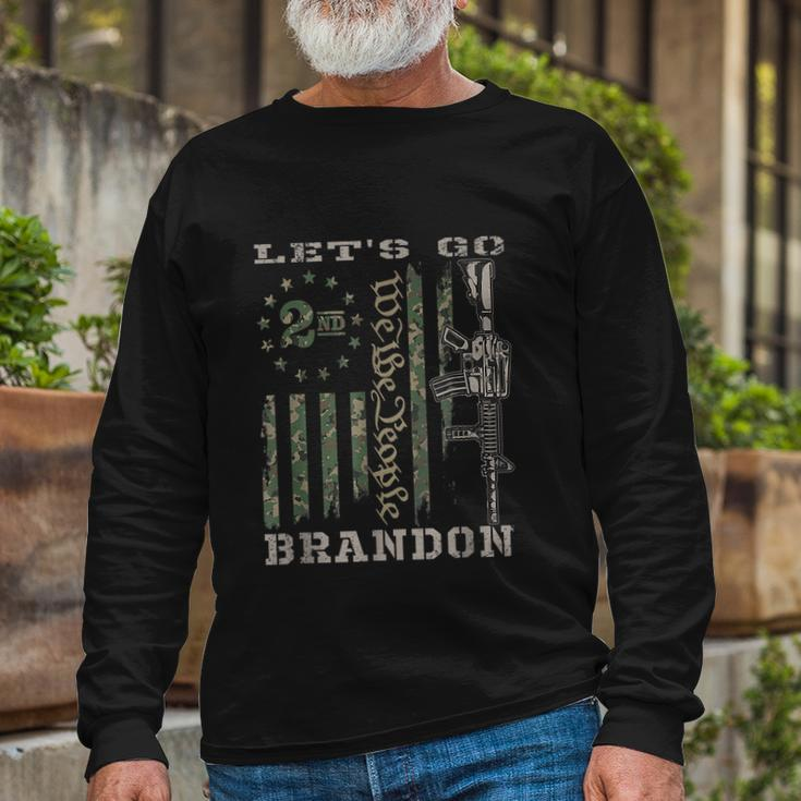Lets Go Brandon Gun American Flag Patriots Lets Go Brandon Long Sleeve T-Shirt Gifts for Old Men