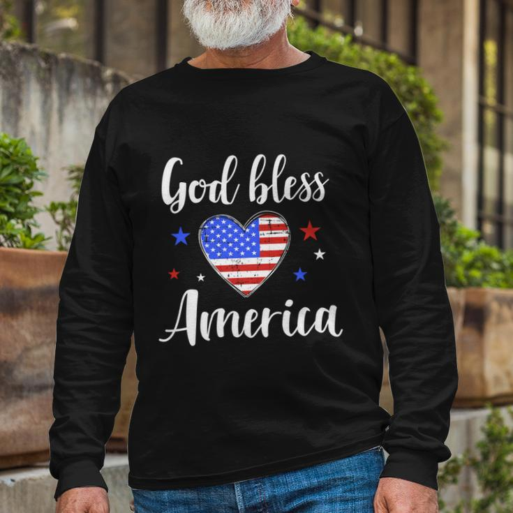 God Bless America For Patriotic Independence Day 4Th Of July Long Sleeve T-Shirt Gifts for Old Men