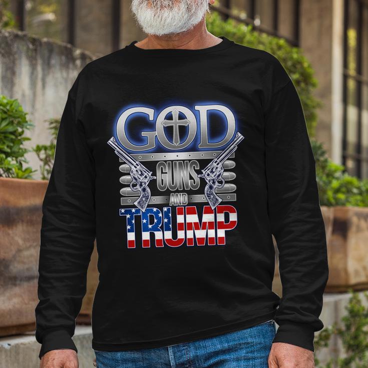 God Guns And Donald Trump Tshirt Long Sleeve T-Shirt Gifts for Old Men