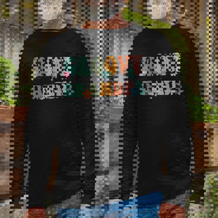 Groovy Grandpa Retro Matching Baby Shower Long Sleeve T-Shirt Gifts for Old Men
