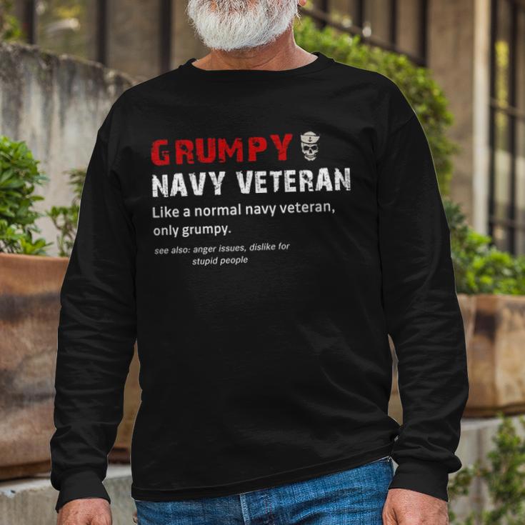 Grumpy Navy Veteran Long Sleeve T-Shirt Gifts for Old Men