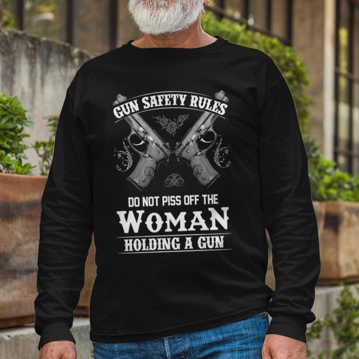 Gun Safety Rules Long Sleeve T-Shirt Gifts for Old Men