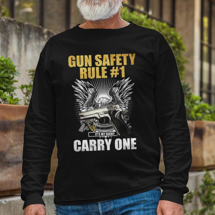 Gun Safety V2 Long Sleeve T-Shirt Gifts for Old Men