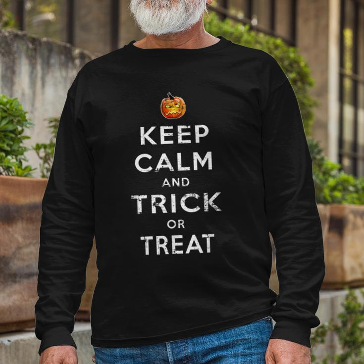 Halloween Costume Keep Calm Trick Or Treat Long Sleeve T-Shirt Gifts for Old Men