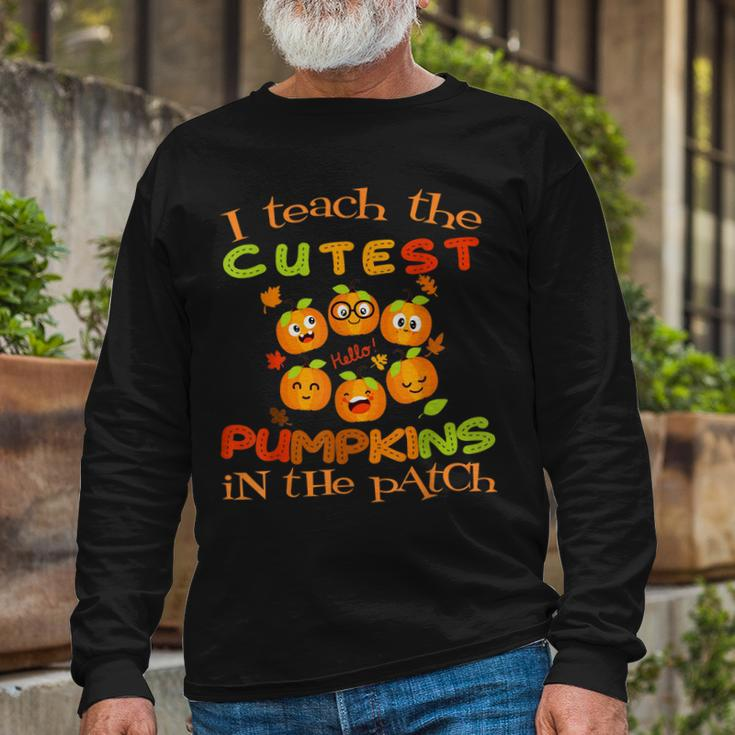 Halloween Teacher Cutest Pumpkin Patch Kindergarten Teacher Long Sleeve T-Shirt Gifts for Old Men
