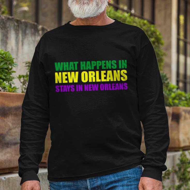What Happens In New Orleans Stays In New Orleans Mardi Gras T-Shirt Long Sleeve T-Shirt Gifts for Old Men