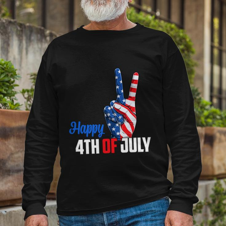 Happy 4Th Of July Peace America Independence Day Patriot Usa Long Sleeve T-Shirt Gifts for Old Men
