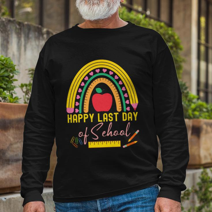 Happy Last Day Of School Teacher Student Graduation Rainbow V2 Long Sleeve T-Shirt Gifts for Old Men