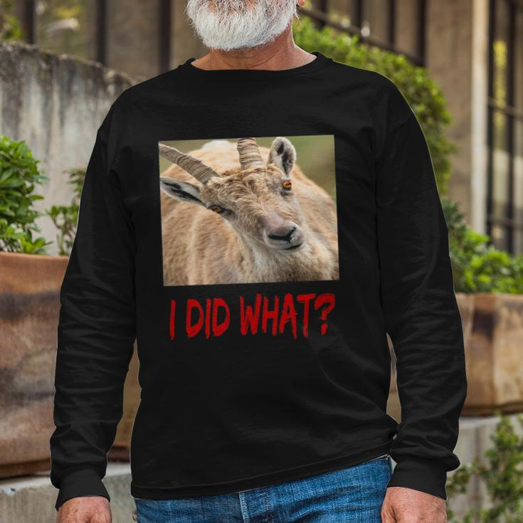 Horned Scapegoat Tee I Did What Long Sleeve T-Shirt Gifts for Old Men