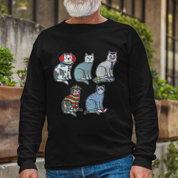 Horror Movie Cats Long Sleeve T-Shirt Gifts for Old Men