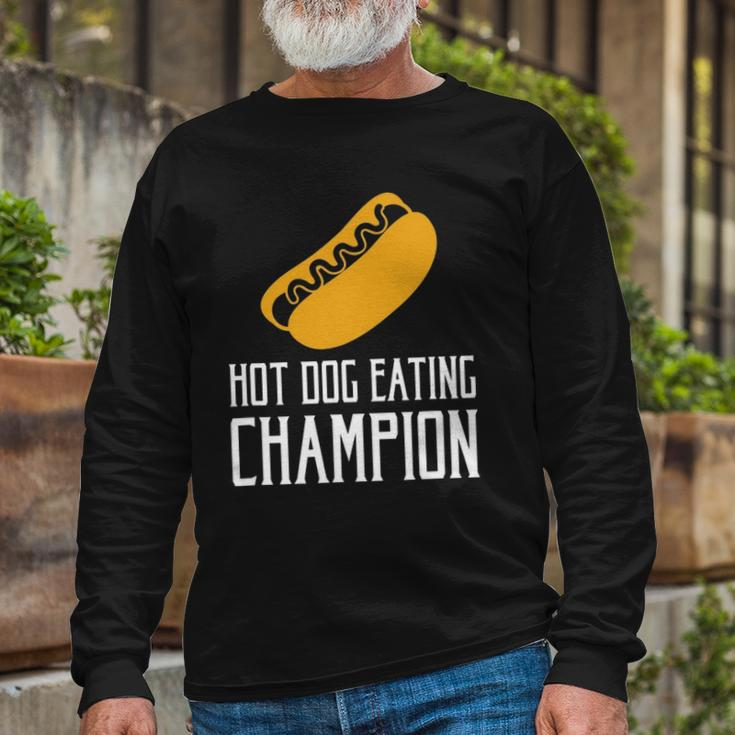 Hot Dog Eating Champion Fast Food Long Sleeve T-Shirt T-Shirt Gifts for Old Men