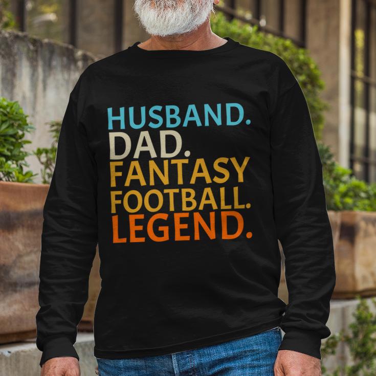 Husband Dad Fantasy Football Legend Long Sleeve T-Shirt Gifts for Old Men