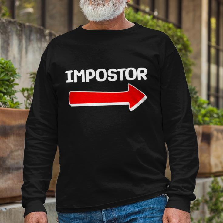 Impostor Arrow -Among Us Long Sleeve T-Shirt Gifts for Old Men