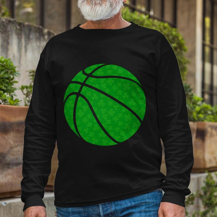 Irish Basketball Shamrock Clover Tshirt Long Sleeve T-Shirt Gifts for Old Men