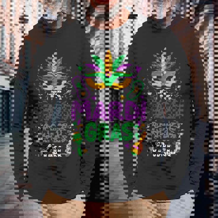 Its Mardi Gras Yall Mardi Gras Party Mask Costume Men Women Long Sleeve T-Shirt T-shirt Graphic Print Gifts for Old Men