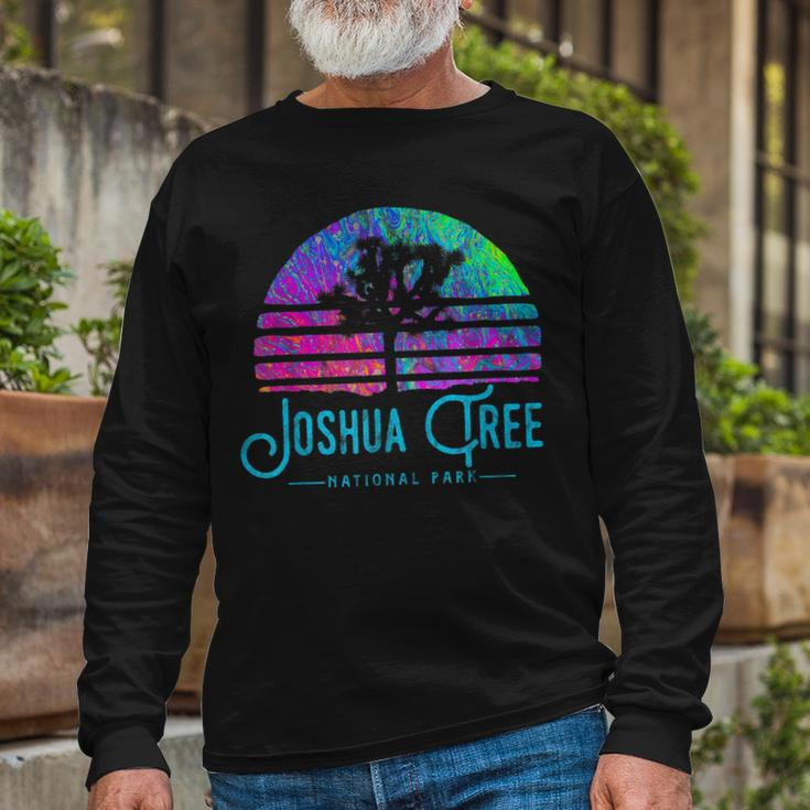 Joshua Tree National Park Psychedelic Festival Vibe Graphic Long Sleeve T-Shirt Gifts for Old Men