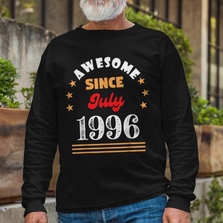July 1996 Birthday Awesome Since 1996 July Vintage Cool Long Sleeve T-Shirt Gifts for Old Men