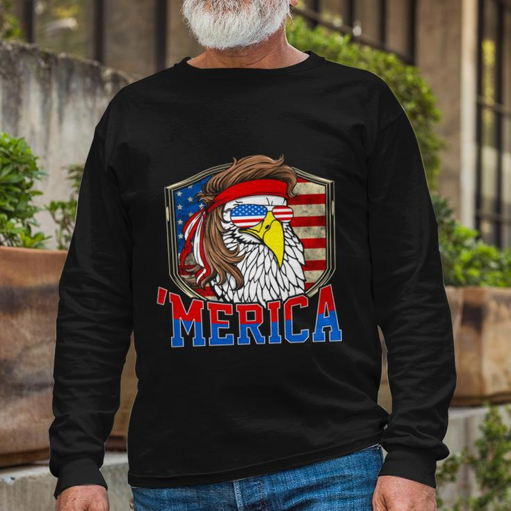 July 4Th Merica 4Th Of July Bald Eagle Mullet Long Sleeve T-Shirt Gifts for Old Men