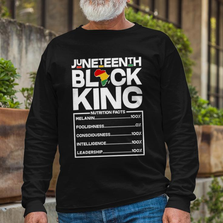 Juneteenth Black King Nutrition Facts Tshirt Long Sleeve T-Shirt Gifts for Old Men