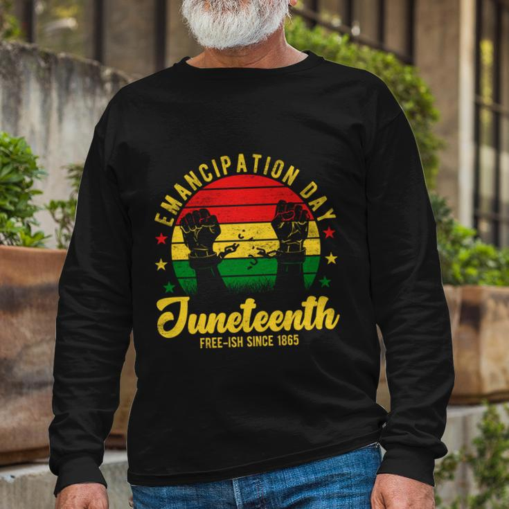 Juneteenth Emancipation Day Vintage Cool Melanin Black Pride V3 Long Sleeve T-Shirt Gifts for Old Men