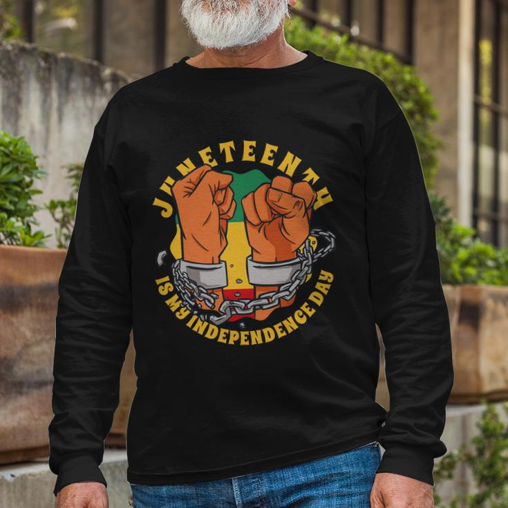 Juneteenth Is My Independence Day Black Pride Long Sleeve T-Shirt Gifts for Old Men