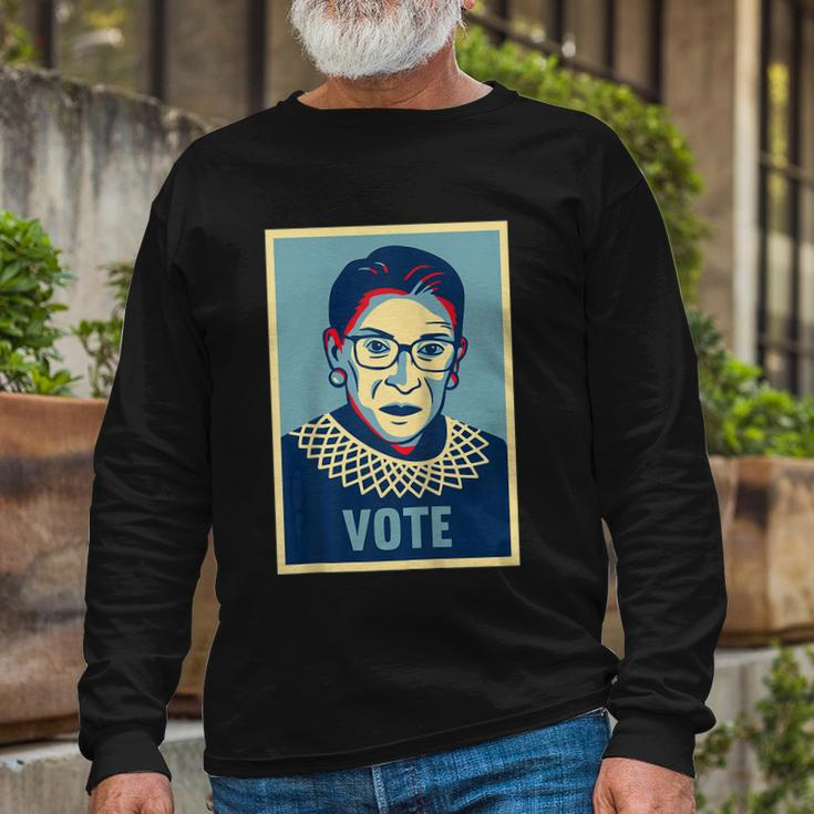 Jusice Ruth Bader Ginsburg Rbg Vote Voting Election Long Sleeve T-Shirt Gifts for Old Men