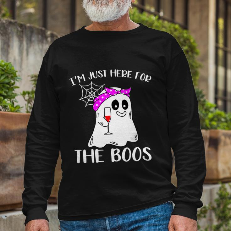 Im Just Here For The Boos Boo Halloween Quote Long Sleeve T-Shirt Gifts for Old Men