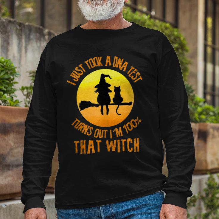 I Just Took A Dna Test Halloween Witch Long Sleeve T-Shirt Gifts for Old Men