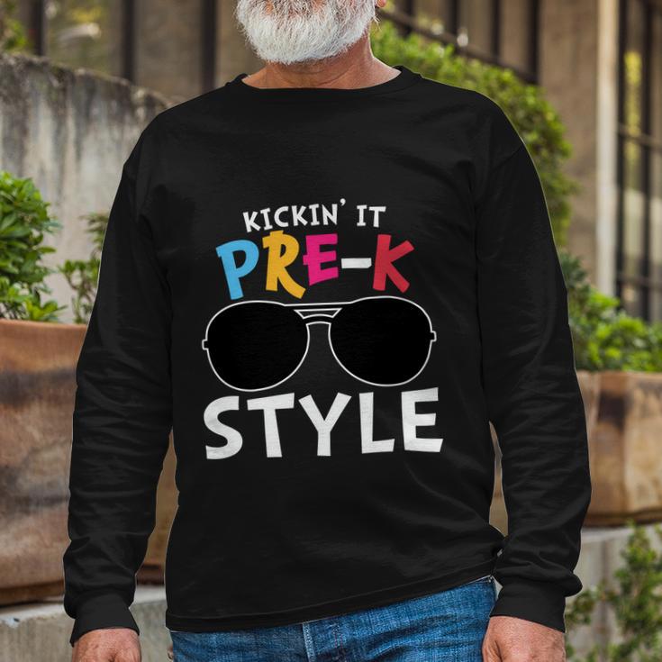 Kickin It Prek Sunglass Style Back To School Long Sleeve T-Shirt Gifts for Old Men