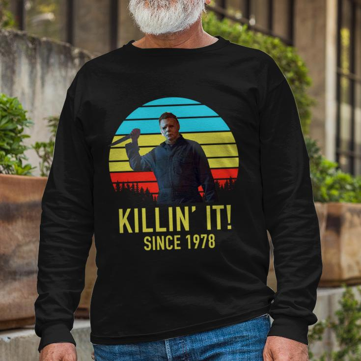 Killin It Since 1978 Retro Horror Movie Long Sleeve T-Shirt Gifts for Old Men