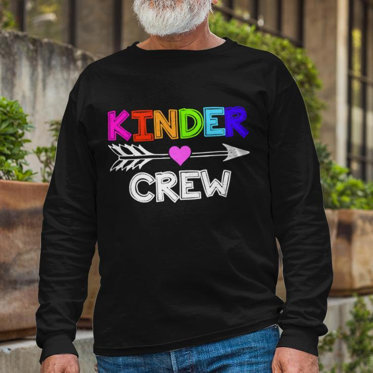 Kinder Crew Kindergarten Teacher Tshirt Long Sleeve T-Shirt Gifts for Old Men