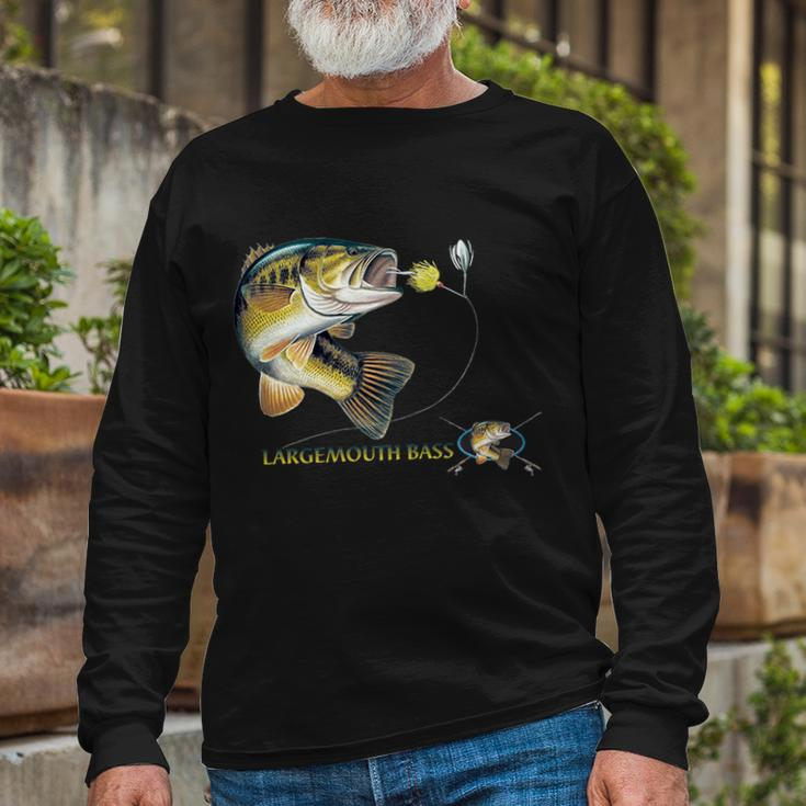 Largemouth Bass Tshirt Long Sleeve T-Shirt Gifts for Old Men