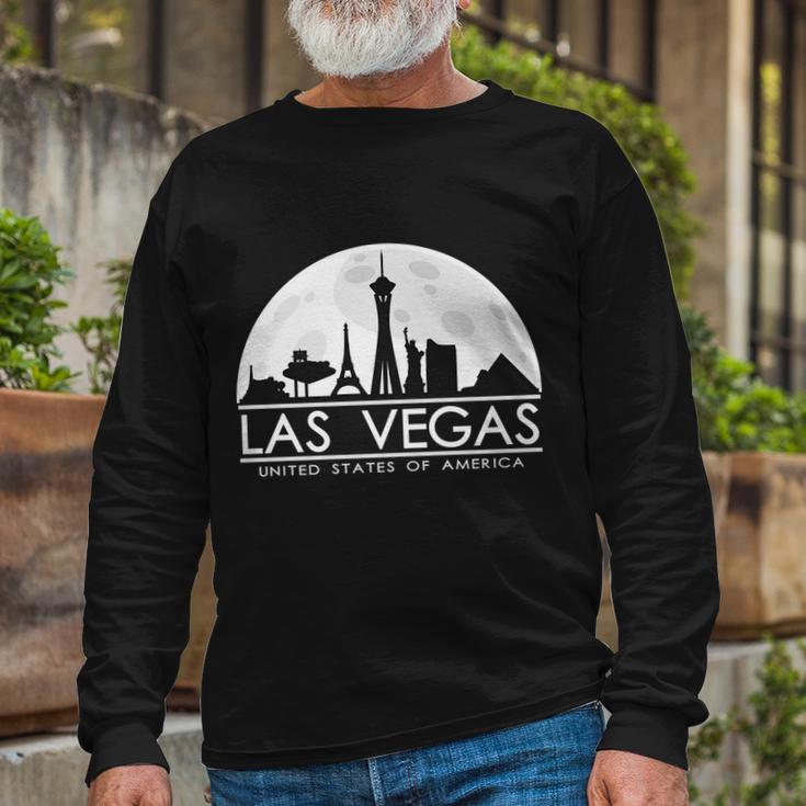 Las Vegas Skyline Tshirt Long Sleeve T-Shirt Gifts for Old Men