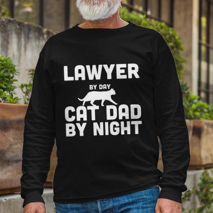 Lawyer By Day Cat Dad By Night Long Sleeve T-Shirt Gifts for Old Men