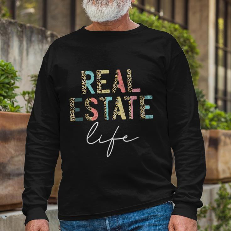 Leopard Real Estate Life Agent Realtor Investor Home Broker Tshirt Long Sleeve T-Shirt Gifts for Old Men