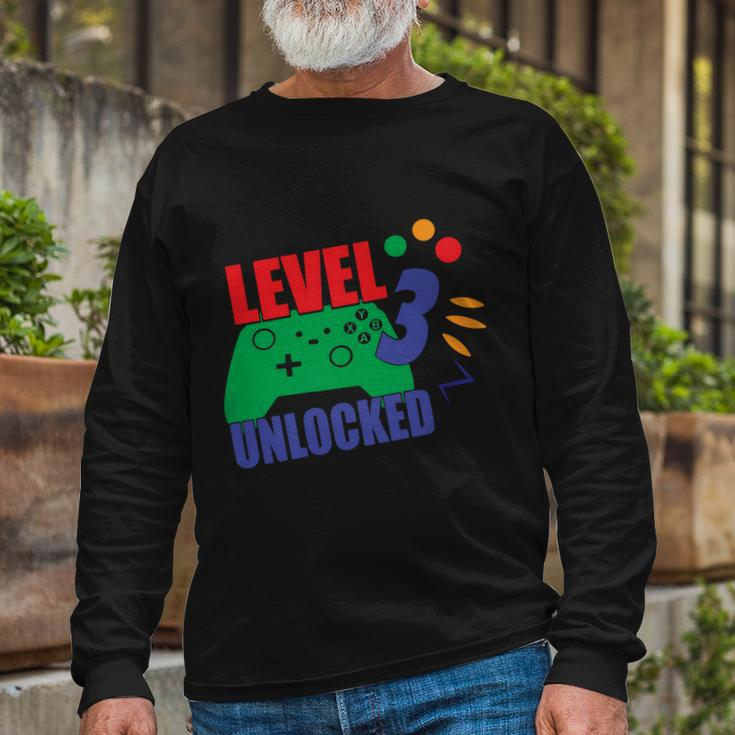 Level 3 Unlocked 3Rd Gamer Video Game Birthday Video Game Long Sleeve T-Shirt Gifts for Old Men
