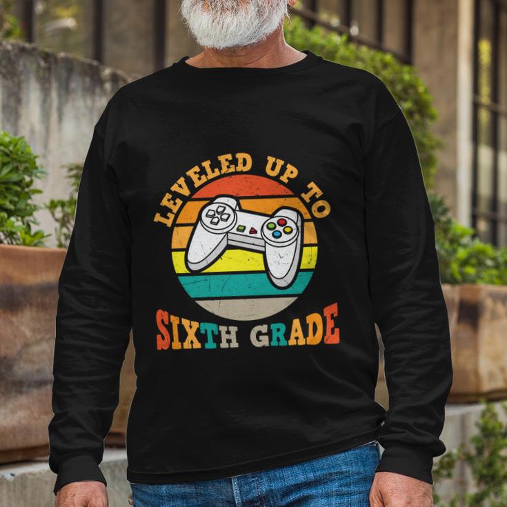 Leveled Up To 6Th Grade First Day Of School Back To School Long Sleeve T-Shirt Gifts for Old Men